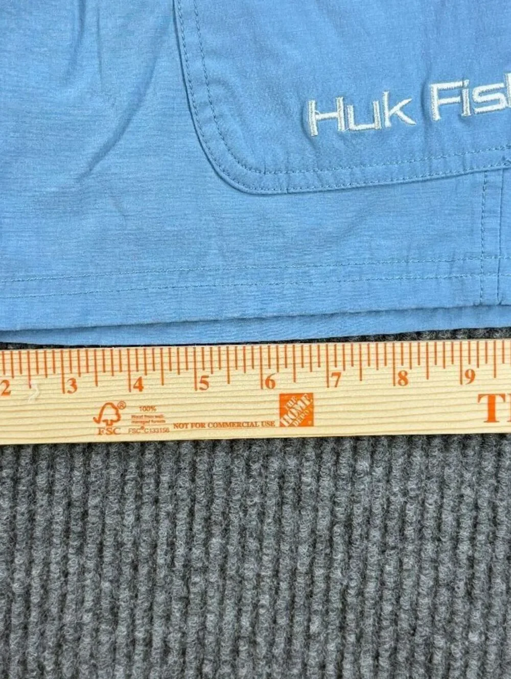 Huk Next Level Fishing Shorts Men XXL Performance Stretch Cargo Light Blue